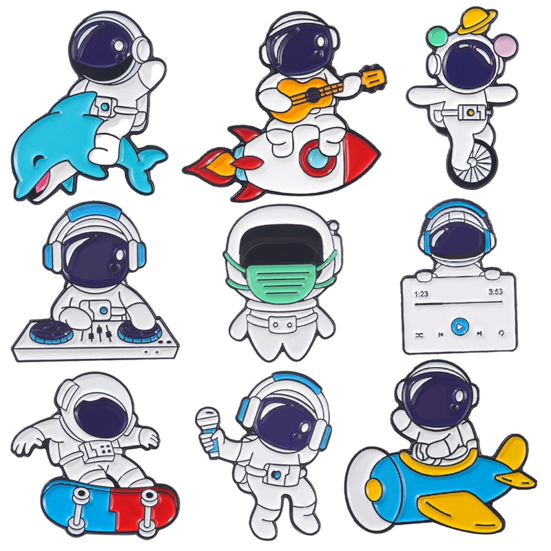 Spaceman enamel badge