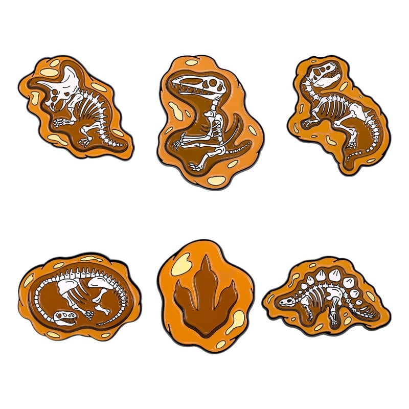 Dinosaur fossil lapel pins