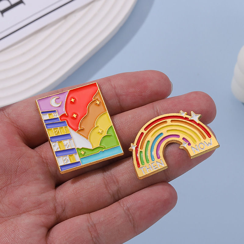 rainbow pride badge pin